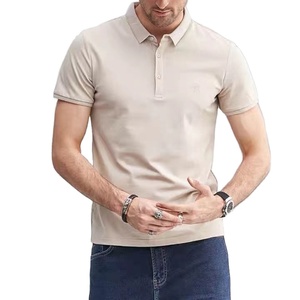 Camisetas de golf de negocios de manga corta de alta calidad para hombre Polo bordado de tela de poliéster de verano transpirable - Product Image 1