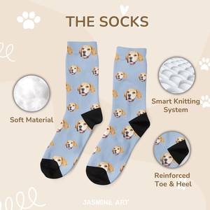2024 personnalisé OEM haute qualité Polyester chien visage chaussettes de sport noël Performance extérieure tissé Sublimation Technique 10 paires - Product Image 3