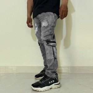 Jean en denim tricoté droit à taille haute, coupe régulière, style streetwear personnalisé pour homme, Y2K, 2026 - Product Image 2