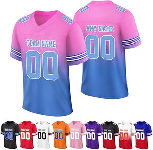 Maillots de football américain personnalisables avec manches courtes techniques imprimées respirantes brodées et cousues - Product Image 5