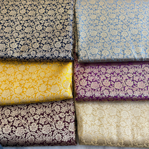 ผ้าไหม100% ปักลายหรูหราผ้าแจ็คการ์ดสำหรับทำชุดเดรสผ้า100% โดยตรง - Product Image 1