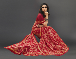 Blouse de sari en georgette imprimée sur mesure, élégante et faite à la main, pour femme, fluide et légère, style indien pakistanais, idéale pour les fêtes et occasions formelles, vente en gros - Product Image 4