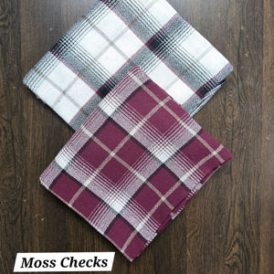 Tela de cuadros de musgo de algodón de primera calidad | Material de camisa flameado teñido en hilo para compradores de exportación - Product Image 1