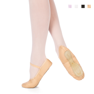 รองเท้าเต้นบัลเลต์ของเด็กผู้หญิง/สตรี/ผู้ใหญ่รองเท้าโยคะยิมนาสติกพื้นเรียบวัสดุหนังสำหรับผู้ใหญ่ใหม่ล่าสุด2024 - Product Image 4