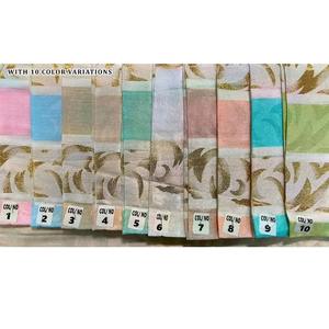 Tela Zohra Catiónica Exquisita con Detalles Dorados de 44 Pulgadas en Elegantes Tonos Pastel para Creaciones Étnicas de Diseñador - Product Image 6