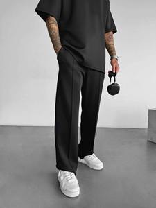 <b>Men's</b> Formal Woolen <b>Trousers</b> Elastic Waist Breathable Waterproof Autumn Large Size <b>White</b> Straight Black Beach Fitness Pants - Product Image 4