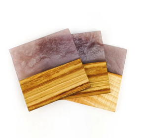 Sous-verre en bois de résine époxy pour boissons café thé tasse sous-verre pour la maison ou les occasions de mariage tapis et tampons - Product Image 4