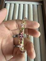Bracelet en émail cloisonné électroplaqué rose pour femme, style coréen, délicat, vintage, accessoire de Zhejiang, idéal pour un anniversaire