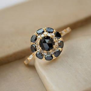 Anillos Vintage de Plata de Ley 925 para mujer, bonitos y elegantes, con espinela negra, corte de circón, compromiso, boda, fiesta, joyería para mujer - Product Image 5