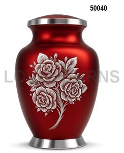 Urna Funeraria Artesanal de Rosa para Mujeres y Hombres, Urna Grande Decorativa Roja para Cenizas Humanas para Homenajear a sus Seres Queridos - Product Image 1