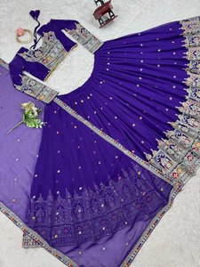 Lehenga Choli de Henixa Creation, Alta Demanda, Verano 2025, para Bodas y Fiestas, Largo hasta el Suelo, Corte Ajustado, Secado Rápido, Estilo Indio Pakistaní - Product Image 6