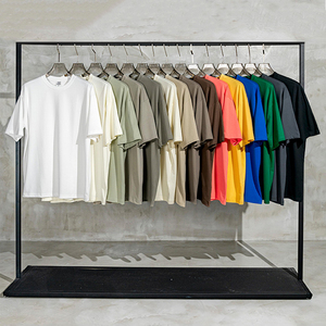 Venta al por mayor 100% puro algodón peso pesado algodón camiseta hombres ropa de calle básica manga corta holgada ajuste relajado verano camiseta - Product Image 3