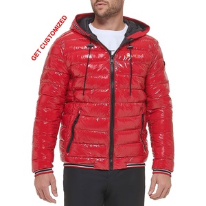 Veste matelassée à logo personnalisé, rembourrage en coton, coque extérieure décontractée en polyester doux et non brillant pour l'hiver, vêtements de rue pour l'extérieur en toile à capuche - Product Image 1