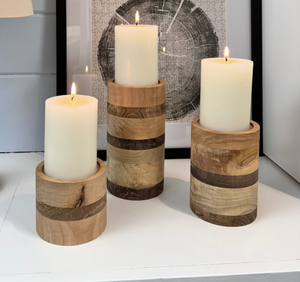 Porte-bougie en bois créatif pour la décoration de la maison de Noël, fait à la main avec des couleurs et des tailles personnalisables en provenance d'Inde - Product Image 4