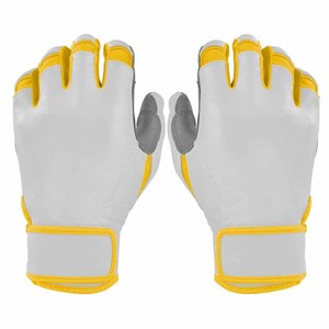 Wholesale Price Custom Made High Quality Cowhide Leather Adjustable Comfortable Short Cuff Baseball Batting Gloves Qaswa Sports - Product Image 6