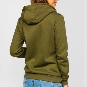 2025 Top Trending Ladies Zip-up Sudadera con capucha de algodón para mujer Nuevo diseño de manga larga Sudadera de color sólido Transpirable y de moda - Product Image 2