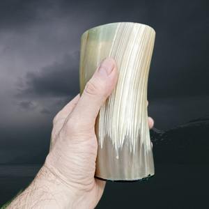 Verre à boire en corne naturelle de qualité supérieure |   Coupe en corne d'inspiration viking - Product Image 2