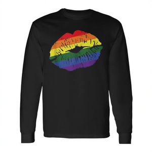 Camiseta de Manga Larga con la Bandera del Orgullo Gay, Labios Sexys y Arcoíris, Camiseta sin Mangas LGBT-Q para Niños - Product Image 3