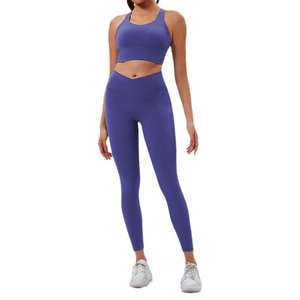 Vêtements de sport pour dames Gym Fitness Sports Workout Yoga Sets Clothes Suit Activewear Seamless Women Active Wear Yoga Sets - Product Image 3