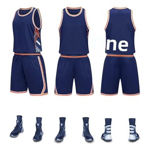 Camiseta de baloncesto, uniformes de baloncesto rápidos, equipo de entrenamiento de bolsillo para niños, camiseta de pelota azul personalizable para adultos, ropa deportiva - Product Image 5