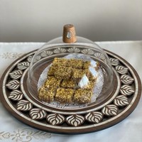 Plateau de service en bois fait main, design élégant et moderne en nacre, écologique, spécial Ramadan, pour chocolats et douceurs, décoratif