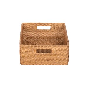 Cesta rectangular simple de ratán, cesta de almacenamiento hecha a mano, venta al por mayor, ecológica, hecha en Vietnam - Product Image 6