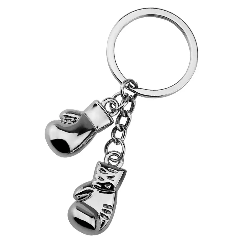 Gantungan kunci tinju, gantungan kunci kustom 3D logam gantungan kunci tinju olahraga kekasih suvenir pria hadiah tinju gantungan kunci mobil kosong