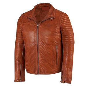 New Arrivals Wholesale Price High Quality Oem Design <b>Men</b> Leather <b>Jacket</b> <b>Slim</b> <b>Fit</b> Stylish Comfortable Low Price Leather <b>Jacket</b> - Product Image 1