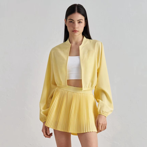 Vente chaude Femmes À La Mode Courir Léger Tennis Porter Full Zip Unhooded Sports Vestes gym fitness ensemble - Product Image 6