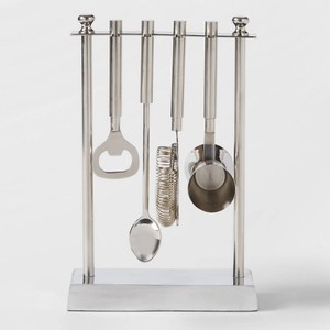 Ensemble d'outils de bar en acier inoxydable de qualité supérieure ACUBE INDUSTRIES, avec poignées en bambou, contemporain et écologique, vente chaude - Product Image 6
