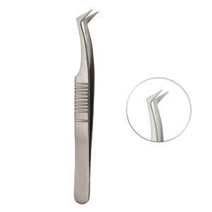 Pinces à cils professionnelles de précision anti-magnétiques, pointe lisse en acier inoxydable, poignée confortable pour une pose de faux cils sans effort - Product Image 2