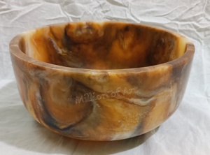 Cuencos de ensalada de frutas de resina hechos a mano de lujo, cuencos de servicio de remolino marrón múltiple, tamaño personalizado, Color, hoteles, restaurantes, bares, nuevo estilo - Product Image 3