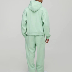 Men's Winter Solid High Quality 100% Cotton Pullover <b>Tracksuit</b> Heavyweight Breathable Streetwear with Customised Logo <b>Plain</b> Dyed - Product Image 2