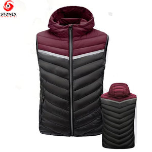Best Manufacturing Men's Winter Waterproof Quick Dry 100% Polyester Puffer <b>Vest</b> Hooded Collar Windproof Warm Fully Custom - Product Image 1