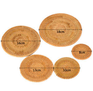 Ensemble de vaisselle vintage en jonc de mer couverts classiques en bambou avec tampon à motifs pour décor de table de cuisine accessoires de bar Vietnam - Product Image 2