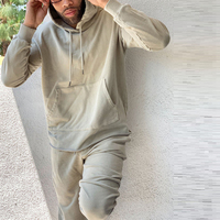 Survêtement unisexe en polaire technique avec impression 3D personnalisée et logo Ensemble deux pièces sweats à capuche et pantalons de survêtement pour hommes