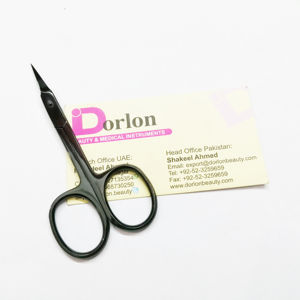 Tijeras para Cutículas Nuevas, Chapadas en Oro, de Acero Inoxidable, con Borde Curvo, Logotipo Personalizado, Tijeras Profesionales para Manicura con Empaque - Product Image 1