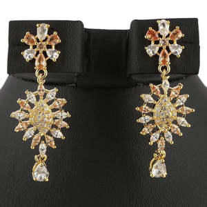 Conjunto de Joyería con Diamantes Americanos - Dorado y Melocotón - Product Image 3