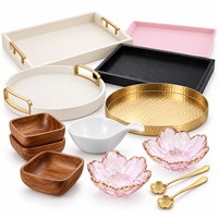 Ensemble de plateaux de pédicure personnalisés avec bols et cuillères pour salon de manucure et spa, plateau de service pour manucure et pédicure OEM ODM