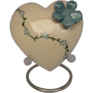 Top classement fournitures funéraires Style américain crémation urne Table vitrine décorative mémorial coeur urne blanc enduit Floral Style - Product Image 2