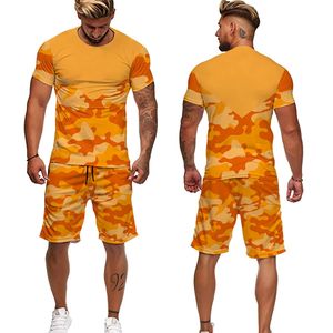 Top vente été décontracté hommes Shorts survêtement ensemble sublimé Shorts 2 pièces tenues ensembles entraînement Camouflage Jogging costumes - Product Image 2