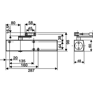 GEZE TS 4000 Silver Scissor <b>Door</b> Closer EN 5-7 Without Linkage <b>Door</b> <b>Catch</b> & Closer - Product Image 4