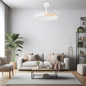 LED ventilatore da soffitto a scomparsa pale telecomando 70W 2448LM integrato colore bianco CCT 3000-4000-6000K luce motore a corrente continua (legno) - Product Image 6