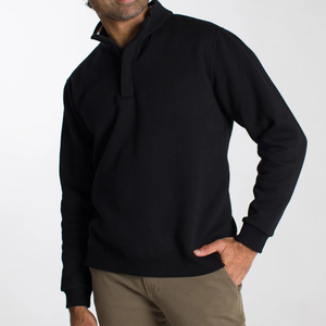 เสื้อสเวตเตอร์มีซิปสำหรับผู้ชาย, เสื้อกันหนาวผ้าฝ้ายออร์แกนิค100% คอกลมไซส์ใหญ่เปิดไหล่มีซิปเสื้อสเวตเตอร์ว่างเปล่าสไตล์ฤดูหนาว - Product Image 1