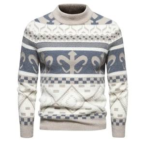 Pulls pour hommes Fit pull d'hiver à manches longues 100% coton respirant col rond pull tricoté-Vente en gros - Product Image 1