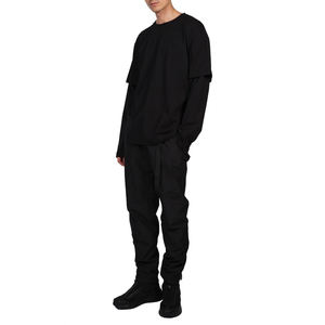 Camiseta de manga larga de doble capa de último estilo Waffle Knit recortada con patrón cuadrado camiseta de impresión Digital para hombres - Product Image 6