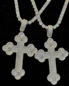 High Quality Custom 14K Yellow Gold Plated Moissanite Dripping <b>Cross</b> <b>Pendant</b> Stylish New Hip Hop 925 Silver - Product Image 3