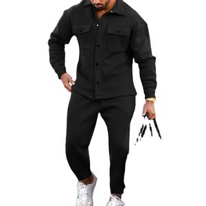 Survêtement d'hiver assorti à fermeture éclair Hoodies Survêtement deux pièces Pantalon décontracté Costume pour hommes Sweat à capuche à manches longues + pantalon - Product Image 4