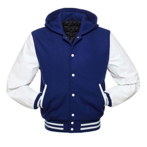Veste universitaire en vinyle de laine de haute qualité Design élégant col à capuche confortable poche pratique vêtements de sport décontractés hiver - Product Image 2