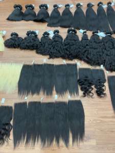 Extensions de cheveux supérieurs naturels droits cheveux vietnamiens couleur claire fermeture frontale dentelle pleine taille humaine pour les extensions de cheveux perruques - Product Image 6